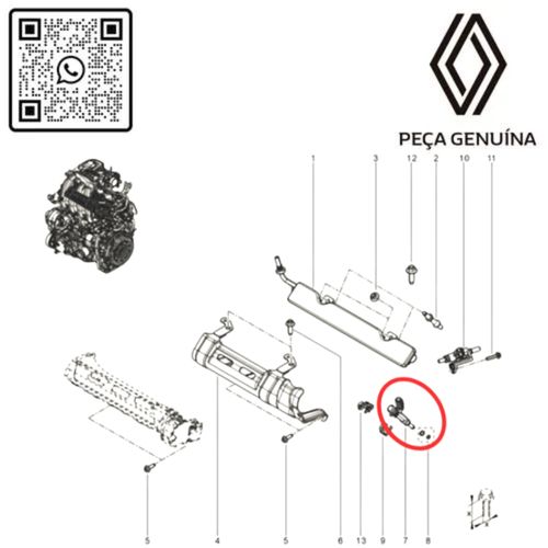 RN 08992R-K4 166008992R BICO INJETOR DE COMB. MOT 1.6 16V H4M LOG_SAN_CAP_DUS 4